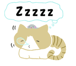 A cute cat with a toy mouse. sticker #8177504