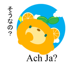bilingual orange bear sticker #8177808