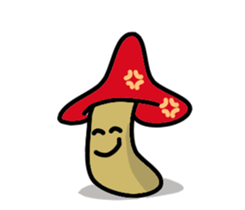The mushrooms in simple sticker #8179290