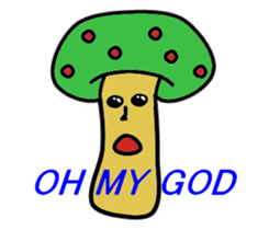 The mushrooms in simple sticker #8179302