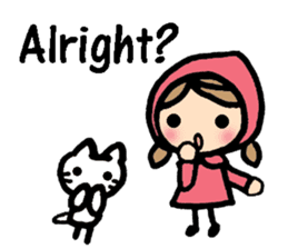 British Englsih with girl and cat sticker #8180328