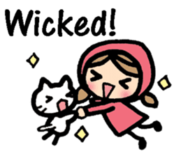 British Englsih with girl and cat sticker #8180329