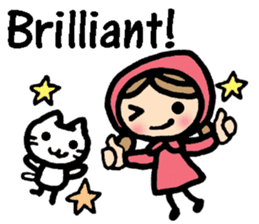 British Englsih with girl and cat sticker #8180331