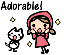 British Englsih with girl and cat sticker #8180334