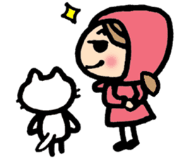 British Englsih with girl and cat sticker #8180340