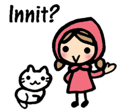 British Englsih with girl and cat sticker #8180342