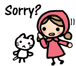 British Englsih with girl and cat sticker #8180344