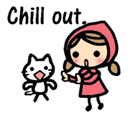 British Englsih with girl and cat sticker #8180345