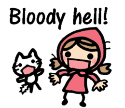 British Englsih with girl and cat sticker #8180346