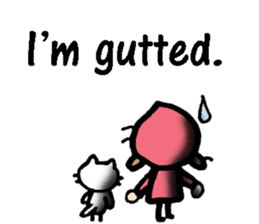 British Englsih with girl and cat sticker #8180348