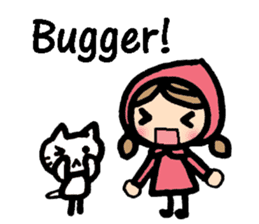 British Englsih with girl and cat sticker #8180350