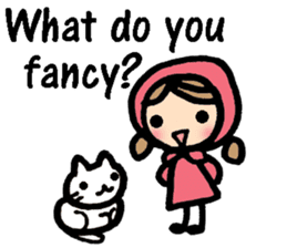 British Englsih with girl and cat sticker #8180356