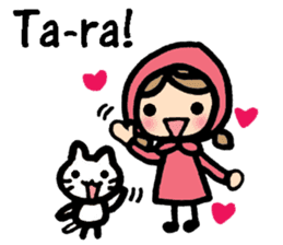 British Englsih with girl and cat sticker #8180361