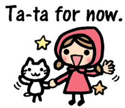 British Englsih with girl and cat sticker #8180362