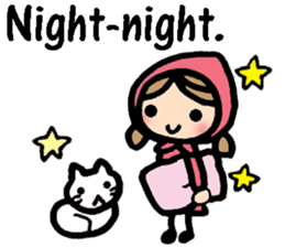 British Englsih with girl and cat sticker #8180363