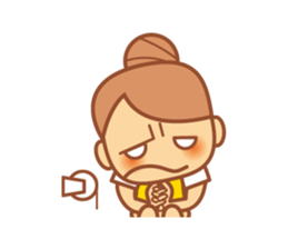 DANGOnoKO 3 Top Knot girl of little mean sticker #8181495