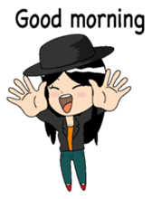 Girl of a black hat English version sticker #8182628