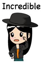 Girl of a black hat English version sticker #8182631