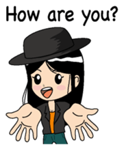 Girl of a black hat English version sticker #8182633