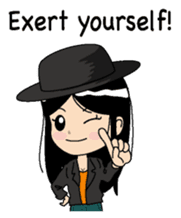 Girl of a black hat English version sticker #8182634