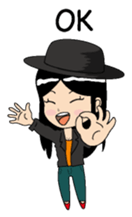 Girl of a black hat English version sticker #8182635