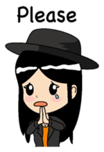 Girl of a black hat English version sticker #8182636