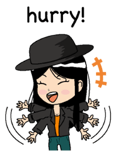 Girl of a black hat English version sticker #8182639