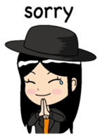 Girl of a black hat English version sticker #8182642