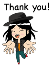 Girl of a black hat English version sticker #8182643