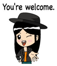 Girl of a black hat English version sticker #8182645