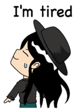 Girl of a black hat English version sticker #8182646