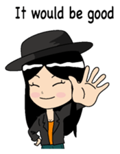 Girl of a black hat English version sticker #8182647