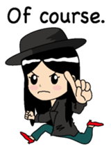 Girl of a black hat English version sticker #8182649