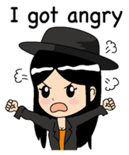 Girl of a black hat English version sticker #8182650