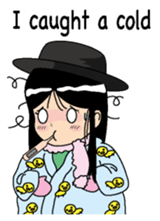 Girl of a black hat English version sticker #8182652