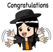 Girl of a black hat English version sticker #8182654