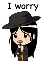 Girl of a black hat English version sticker #8182655