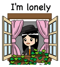 Girl of a black hat English version sticker #8182657