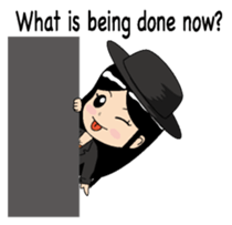 Girl of a black hat English version sticker #8182658