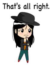 Girl of a black hat English version sticker #8182659