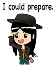 Girl of a black hat English version sticker #8182662