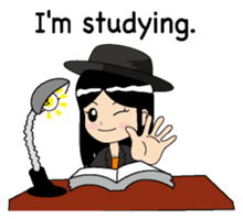 Girl of a black hat English version sticker #8182664