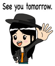 Girl of a black hat English version sticker #8182666