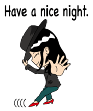 Girl of a black hat English version sticker #8182667