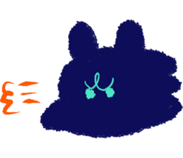 Black dog and White rabbit sticker #8185308