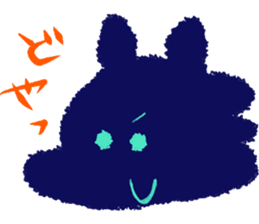 Black dog and White rabbit sticker #8185311