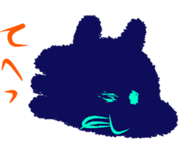 Black dog and White rabbit sticker #8185314