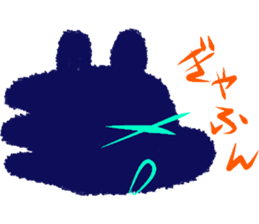 Black dog and White rabbit sticker #8185315