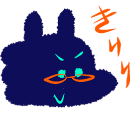 Black dog and White rabbit sticker #8185320