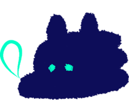 Black dog and White rabbit sticker #8185321